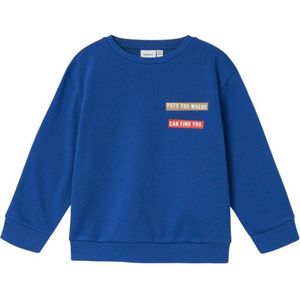 NAME IT MINI sweater NMMBANMO met backprint hardblauw