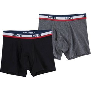 Levi's Kids boxershort Logo - set van 2 zwart/grijs melange