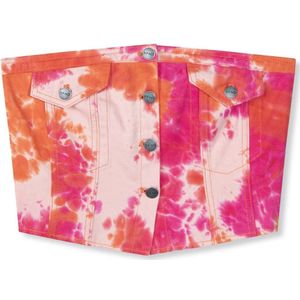 Refined Department tie-dye strapless top Yara fuchsia/oranje/lichtroze