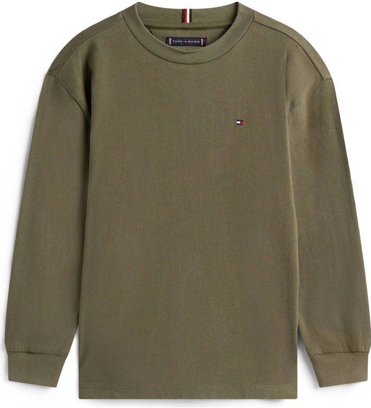 Tommy Hilfiger - ESSENTIAL T-SHIRT LS - Pewter Green - Shirt - Lange Mouwen