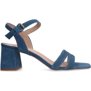 Manfield suède sandalettes blauw