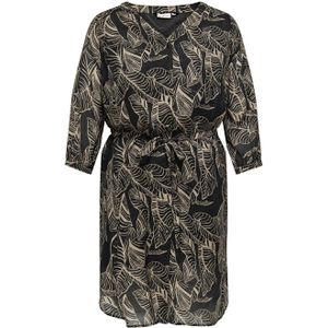 ONLY CARMAKOMA blousejurk CARBETSEY met all over print zwart/beige