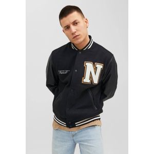 JACK & JONES ORIGINALS bomberjack JORCOLLEGE met printopdruk zwart