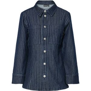 PIECES Curve denim blouse met krijtstreep medium blue denim