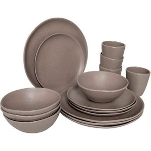 Bo-Camp - Urban Outdoor collection - Servies - Hoxton - 16 Stuks - Beige