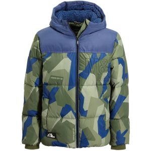Me & My Monkey winterjas Ralf camouflage groen / blauw