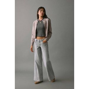 MANGO TEEN low waist wide leg jeans grey denim