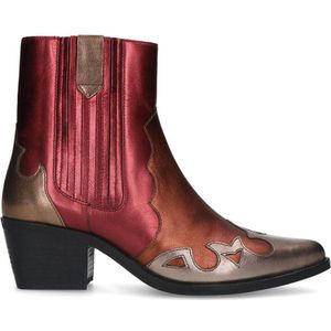 Manfield leren cowboylaarzen bruin/rood/brons