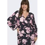 ONLY CARMAKOMA gebloemde mini jurk zwart