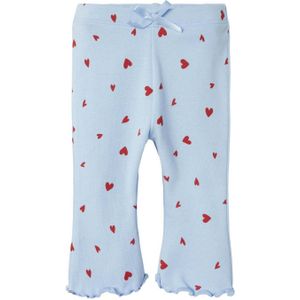 NAME IT BABY baby broek met hartjes lichtblauw/rood