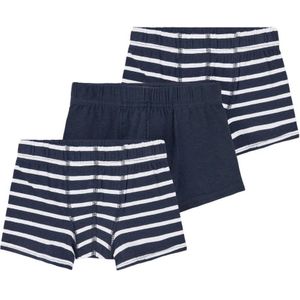 NAME IT KIDS Boxershort NKMTIGHTS - set van 3 Donkerblauw/Wit