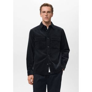 Mango Man overshirt donkerblauw