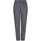 Esqualo - Imitatieleren Slim Regular Waist Broek - Grijs