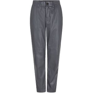 Esqualo - Imitatieleren Slim Regular Waist Broek - Grijs