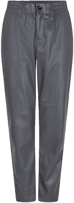 Esqualo - Imitatieleren Slim Regular Waist Broek - Grijs