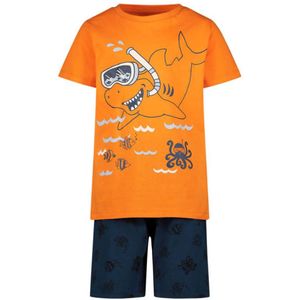 Orange Stars pyjama met printopdruk oranje/blauw
