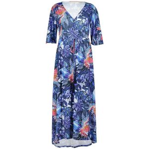 Didi overslagjurk Long dress Lani print met all over print blauw