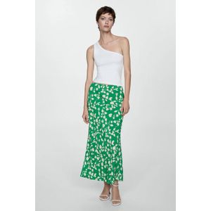 Mango midi rok groen/ecru