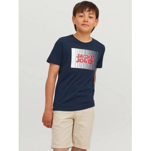 JACK & JONES JUNIOR T-shirt JJECORP van biologisch katoen donkerblauw