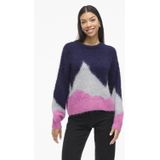 VILA trui met wol donkerpaars gebreid