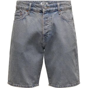 ONLY & SONS straight fit short ONSEDGE ROSEOD blauw 9073