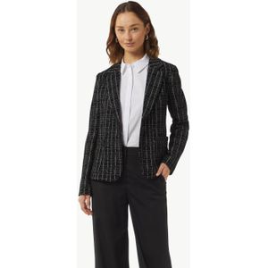comma geruite getailleerde blazer zwart/ grijs