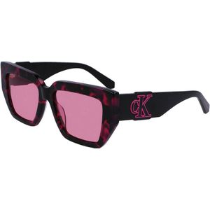 CALVIN KLEIN JEANS zonnebril CKJ23608S met tortoise print zwart/roze