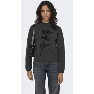 ONLY Trui 'ONLROSE'  donkergrijs / zwart