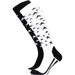 Falcon skisokken 2 paar zwart/wit ster