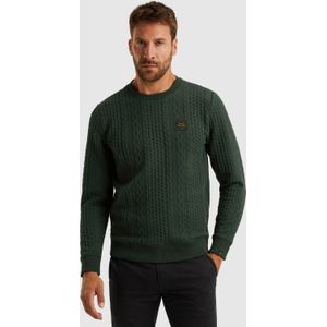 PME Legend sweater met kabels donkergroen