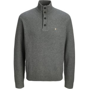 JACK & JONES PREMIUM trui rib gebreid grijs