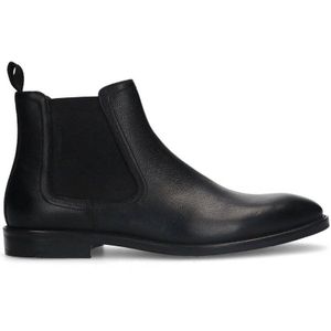 Manfield Leren Chelsea Boots Zwart