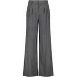 America Today gestreepte high waist wide leg pantalon grijs/wit