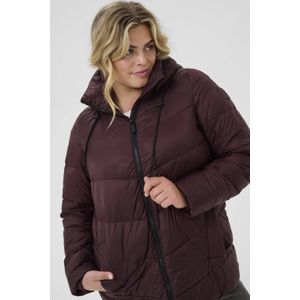 Kaffe Curve gewatteerde jas donkerrood