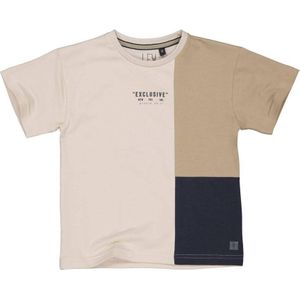 LEVV T-shirt MARCO ecru/kameel/donkerblauw