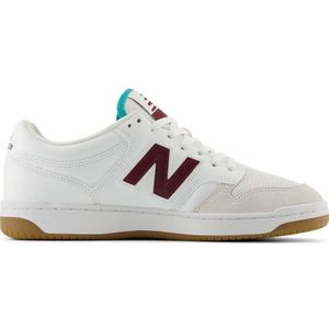 New Balance BB480 leren sneakers wit/donkerrood/aqua