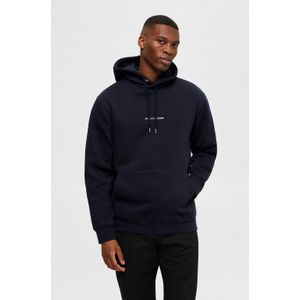 SELECTED HOMME hoodie SLHHANKIE met logo blauw