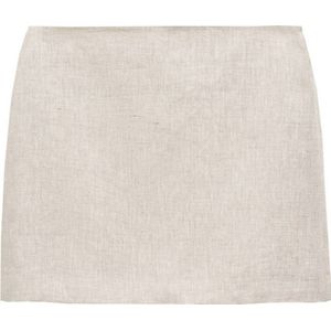 Mango linnen mini rok beige