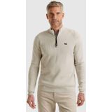 Vanguard - Heren Trui - Ecru - Effen - Halslijn: Opstaande Kraag met Rits