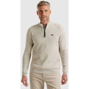 Vanguard - Heren Trui - Ecru - Effen - Halslijn: Opstaande Kraag met Rits