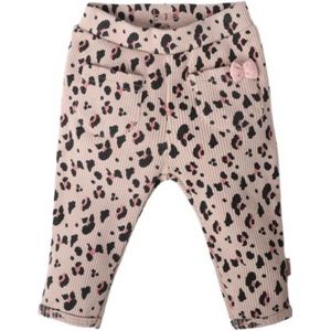 BESS baby regular fit broek met dierenprint beige/bruin/zwart