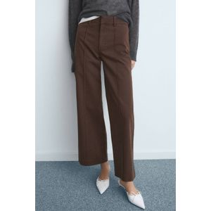 Mango high waist wide leg jeans donkerbruin