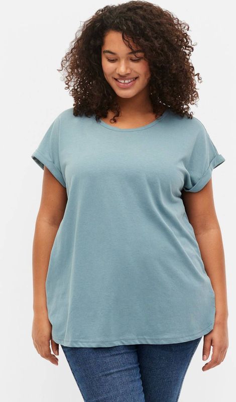 Zizzi T-shirt grijsblauw