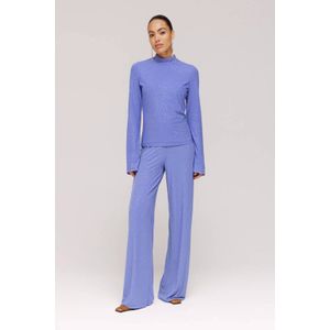 HARPER & YVE wide leg regular waist casual broek lichtblauw