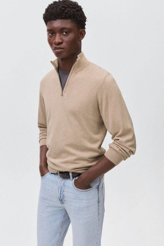 MANGO TEEN trui beige fijn gebreid