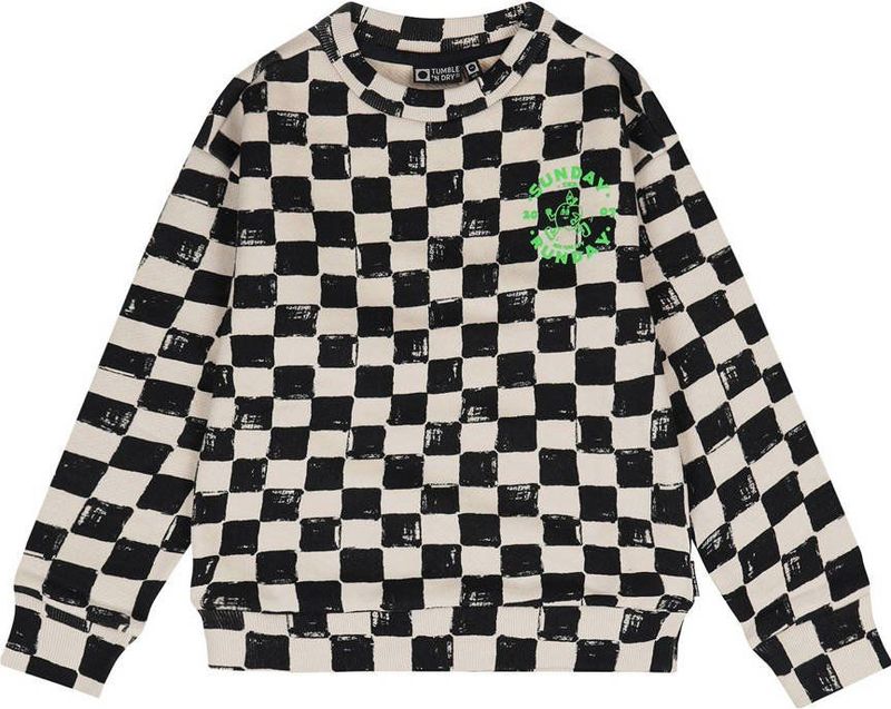 Tumble 'N Dry - Peutersweater - Blokjesprint - 100% Biologisch Katoen