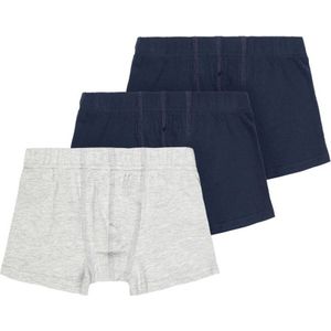 NAME IT KIDS boxershort NKMTIGHTS - set van 3 grijs melange/donkerblauw