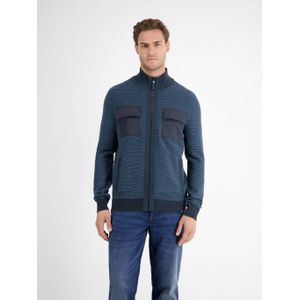 LERROS - Gebreid Vest - Marine - Met Ritssluiting - Lange Mouw