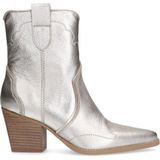 Manfield leren cowboylaarzen zilver metallic