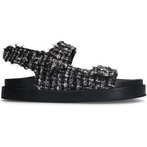 Sacha tweed sandalen zwart